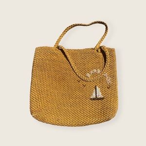 Vintage hand woven tote